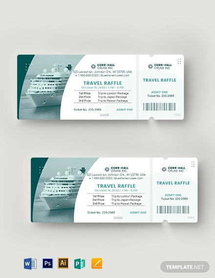 Cruise Raffle Ticket Template