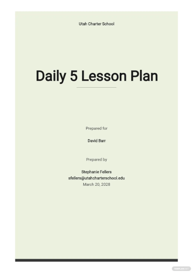 daily 5 lesson plan template