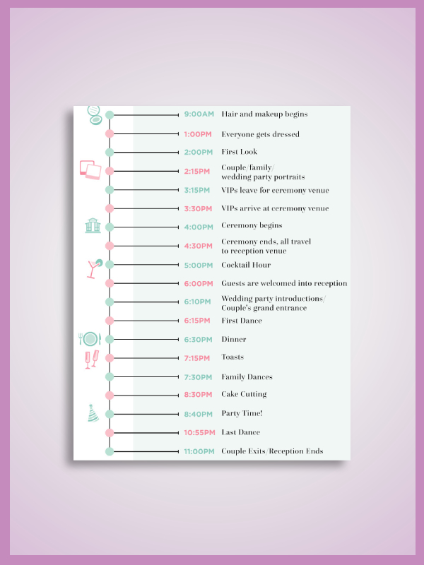 Detailed Wedding Timeline