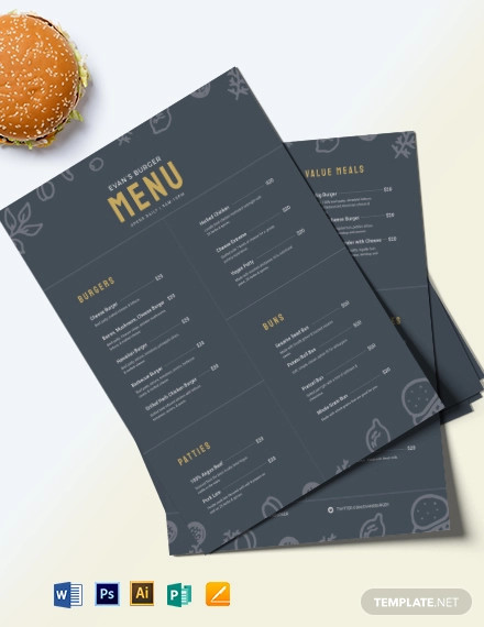 downloadable burger menu template