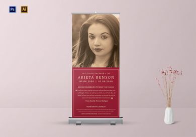 Elegant Funeral Roll Up Banner