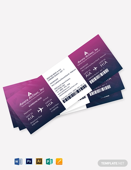 Elegant Travel Ticket Template