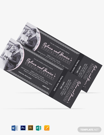 Elegant Wedding Ticket Template