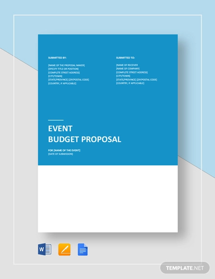 event budget proposal template