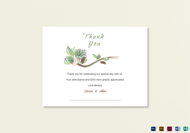 Fall Wedding Thank You Card