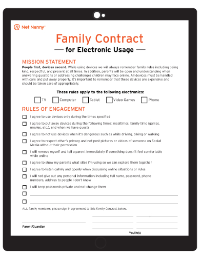 family contract for electronic usage