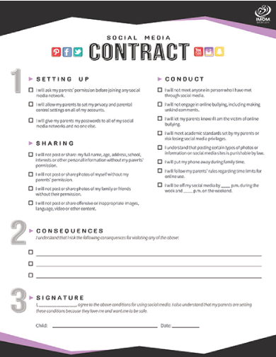 family social media contract for kids