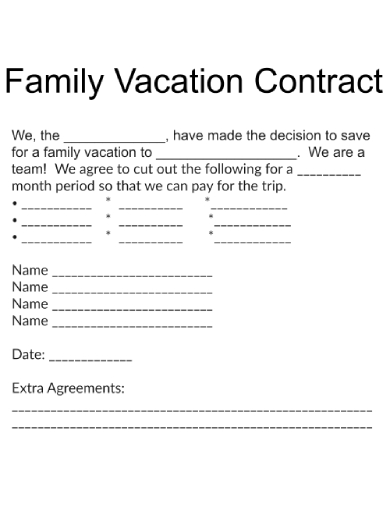 Printable Family Contract