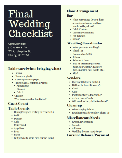 best-wedding-checklist-examples-11-templates-download-now-examples