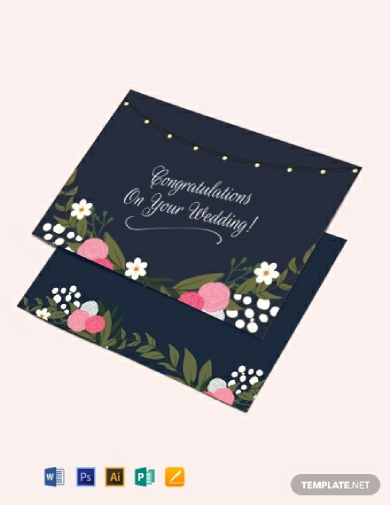 Floral Wedding Congratulations Card