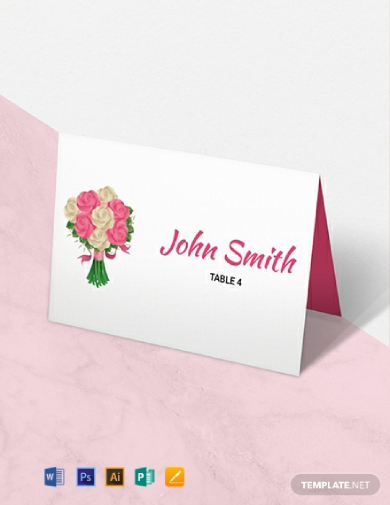 floral wedding place card