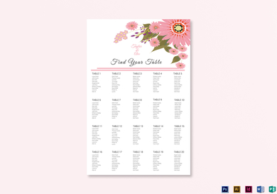 floral wedding seating chart
