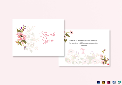 Floral Wedding Thank You Card