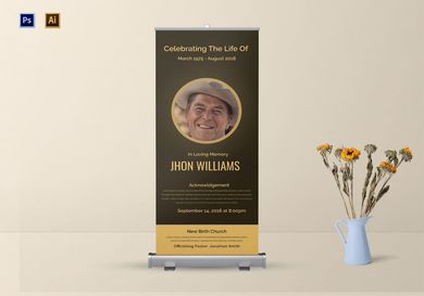 Funeral Announcement Roll Up Banner