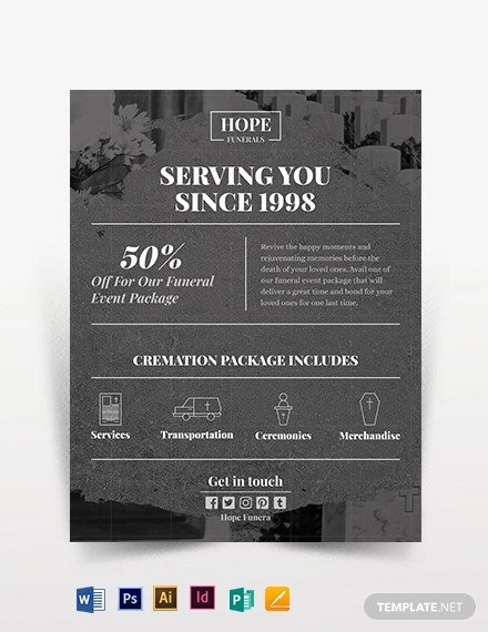 funeral event flyer template