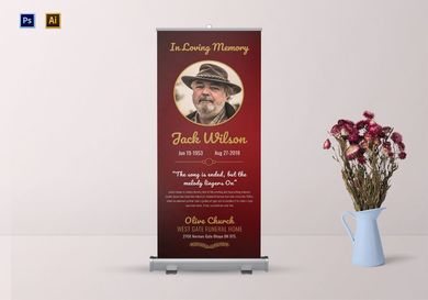 Funeral Invitation Roll Up Banner