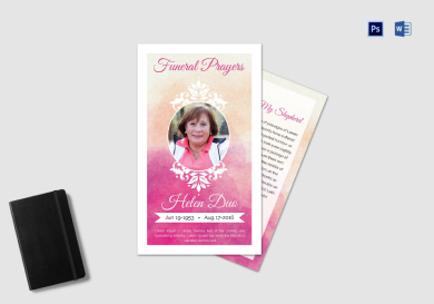 Funeral Prayer Card Template for Grandmother