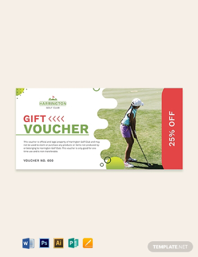 Golf Promotion Voucher Ticket