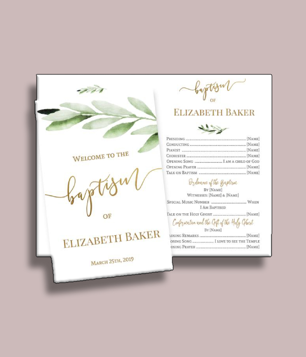 Greenery Baptism Program