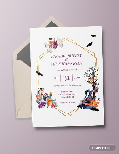 halloween wedding invitation