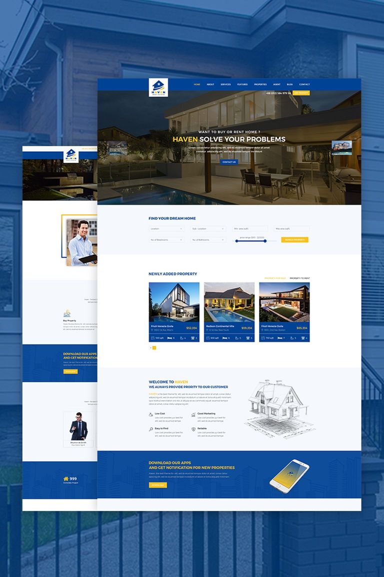 Example 13: Haven Real Estate Website Template