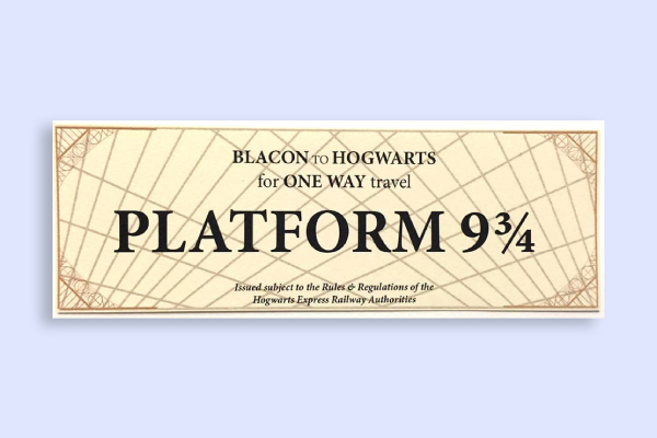 Hogwarts train ticket printable hot sale