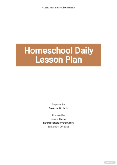 homeschool daily lesson plan template