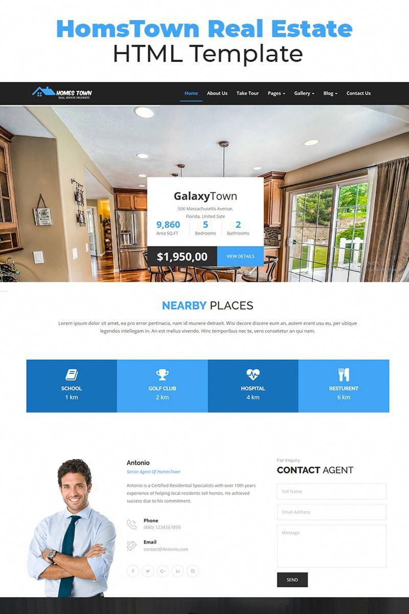 Example 14: Homstown Real Estate Website Template