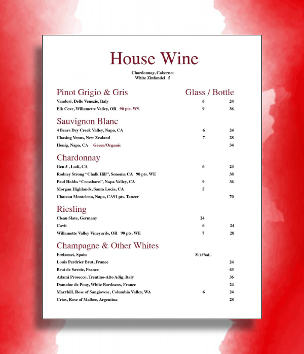Wine Menu Examples 6 Templates [download Now] Examples