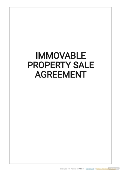 immovable property sale agreement template