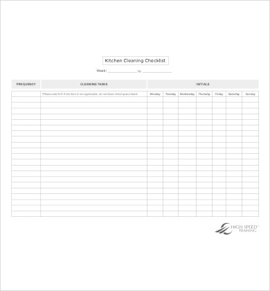 kitchen catering cleaning schedule and checklist1