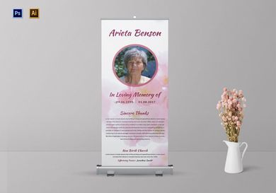 Loving Memory Funeral Roll Up Banner