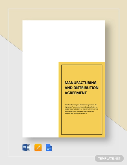 manufacturing distribution agreement template