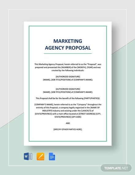 marketing agency proposal template