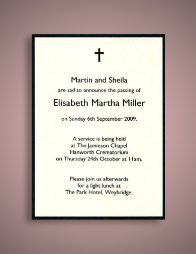 Funeral Notice 10  Examples Format Pdf Examples