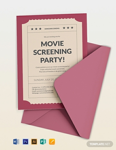 movie ticket invitation