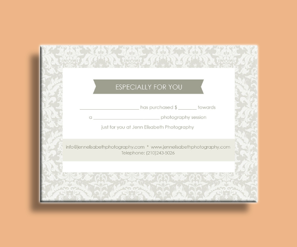 photo session gift certificate