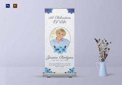 premium funeral roll up banner