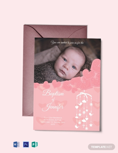 Printable Baptism Invitation Card