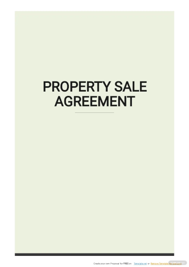 printable property sale agreement template