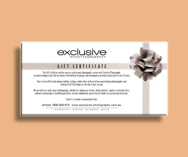 professional photographic session gift certificate