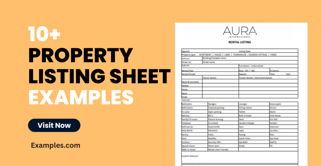 Property Listing Sheet Examples