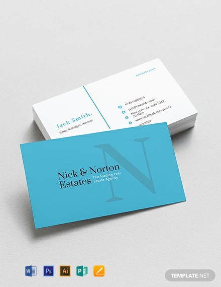 real estate agent business card