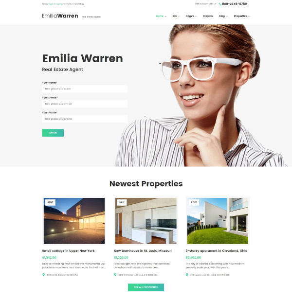 Real Estate Agent Website Template