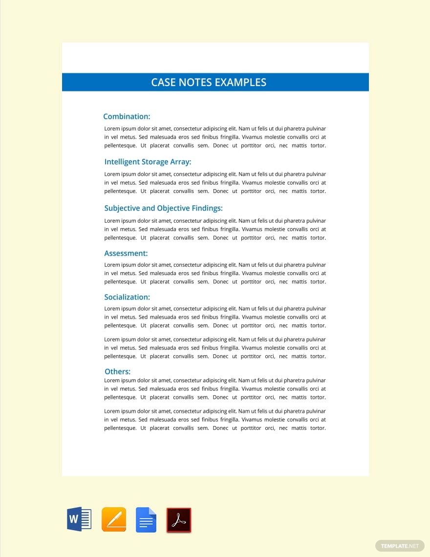 Real Estate Case Study Template for Notes