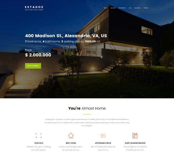 Real Estate Home Property WordPress Template