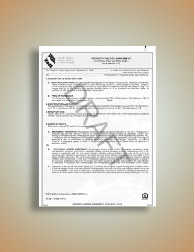 Real Estate Photography License Agreement