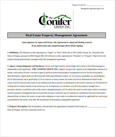 real estate property management agreement