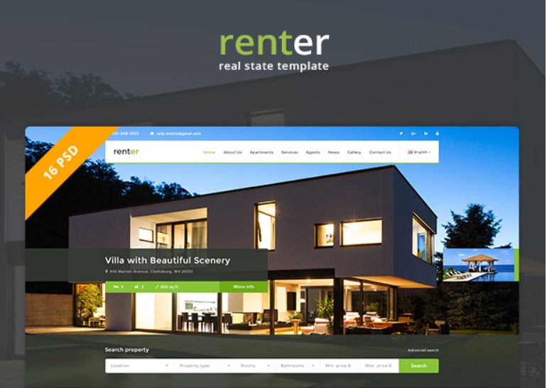 realtor website template for property sales