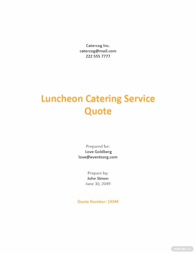 request for quotation for catering services template